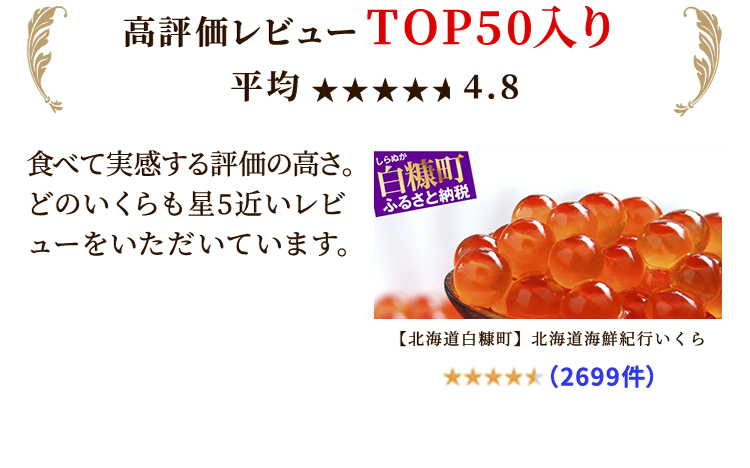 高評価レビューTOP50入り　平均4.8